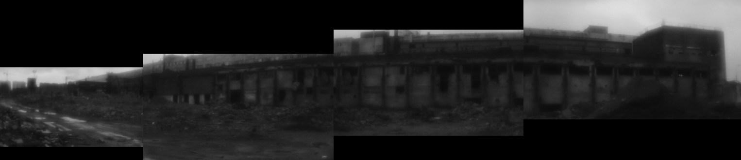 Russian Cosmism — panorama of an abandoned factory assembled from four frames